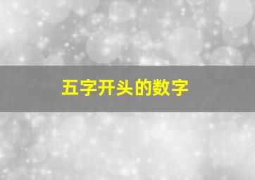 五字开头的数字