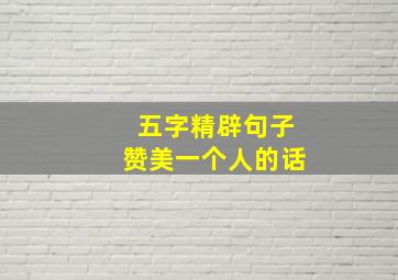 五字精辟句子赞美一个人的话