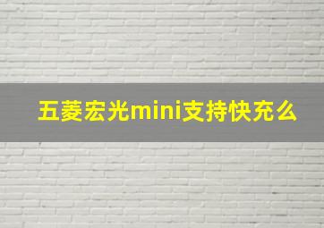 五菱宏光mini支持快充么