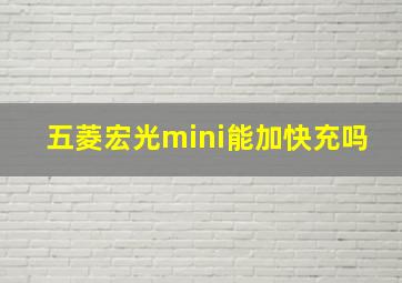 五菱宏光mini能加快充吗