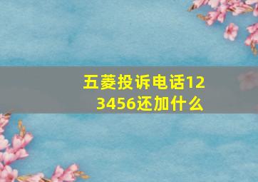 五菱投诉电话123456还加什么