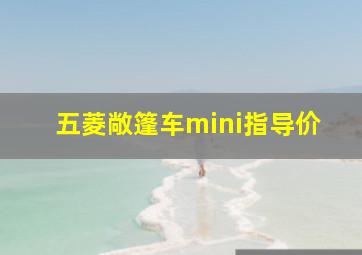 五菱敞篷车mini指导价