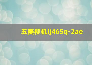 五菱柳机lj465q-2ae