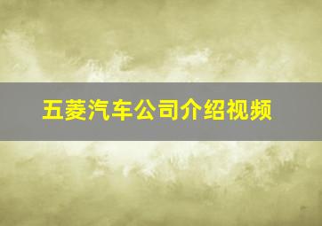 五菱汽车公司介绍视频