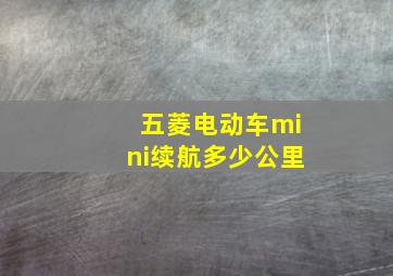 五菱电动车mini续航多少公里