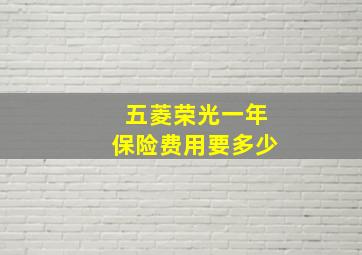 五菱荣光一年保险费用要多少