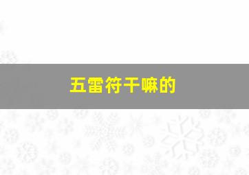 五雷符干嘛的