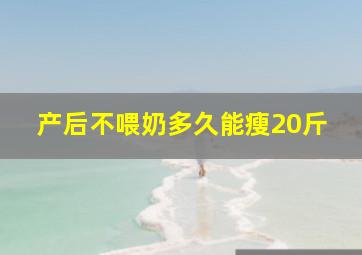 产后不喂奶多久能瘦20斤