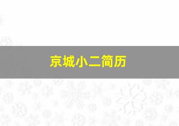 京城小二简历