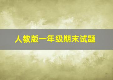 人教版一年级期末试题