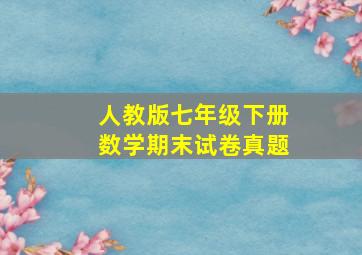 人教版七年级下册数学期末试卷真题