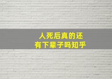 人死后真的还有下辈子吗知乎