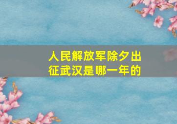 人民解放军除夕出征武汉是哪一年的