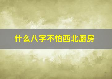 什么八字不怕西北厨房