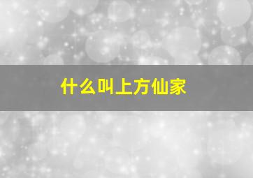 什么叫上方仙家