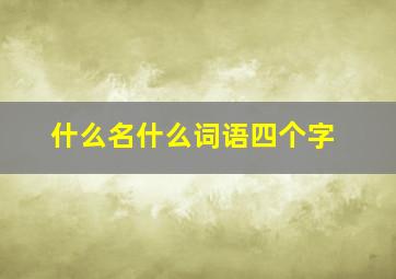 什么名什么词语四个字