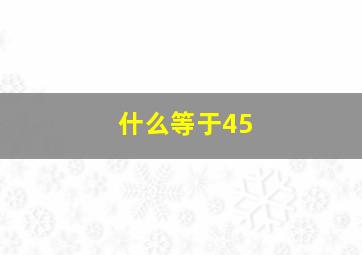 什么等于45