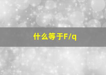 什么等于F/q