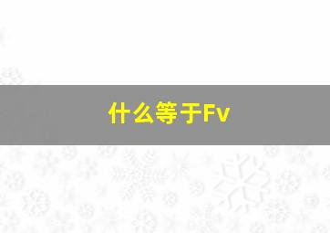 什么等于Fv