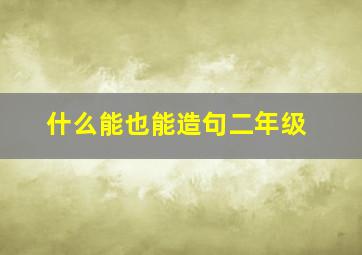 什么能也能造句二年级