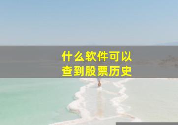 什么软件可以查到股票历史