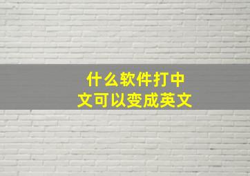 什么软件打中文可以变成英文