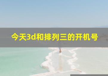 今天3d和排列三的开机号