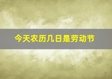 今天农历几日是劳动节