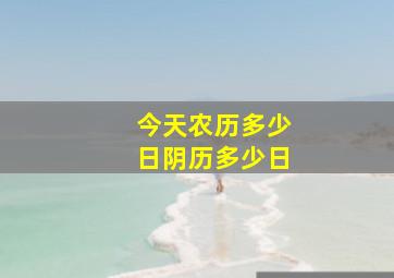 今天农历多少日阴历多少日