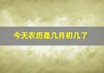 今天农历是几月初几了