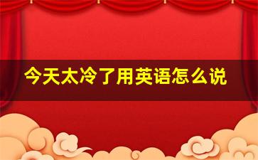 今天太冷了用英语怎么说