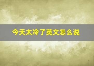 今天太冷了英文怎么说