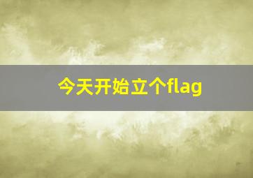 今天开始立个flag