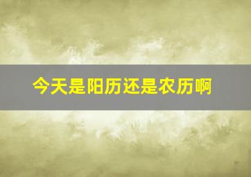 今天是阳历还是农历啊