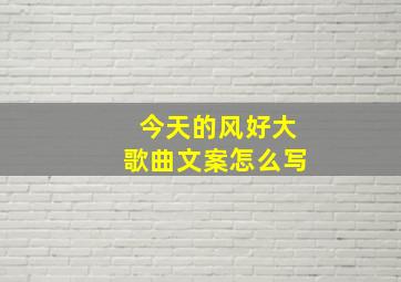 今天的风好大歌曲文案怎么写