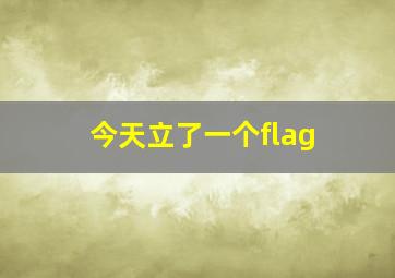 今天立了一个flag