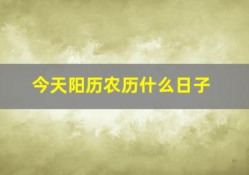 今天阳历农历什么日子