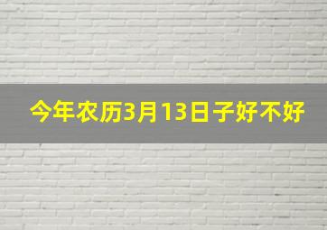 今年农历3月13日子好不好