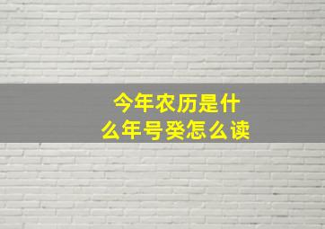 今年农历是什么年号癸怎么读