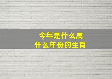 今年是什么属什么年份的生肖