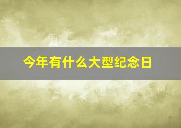 今年有什么大型纪念日