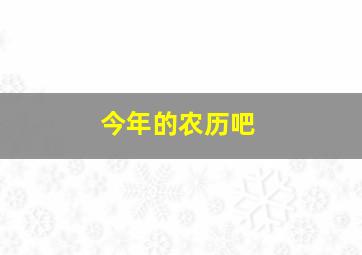 今年的农历吧