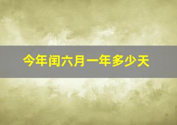 今年闰六月一年多少天