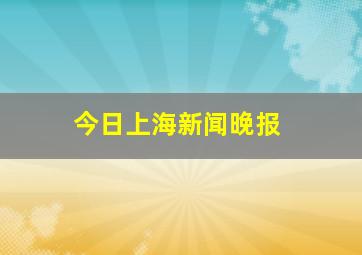 今日上海新闻晚报