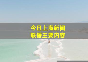 今日上海新闻联播主要内容