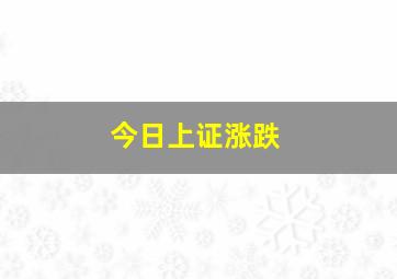 今日上证涨跌