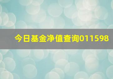 今日基金净值查询011598