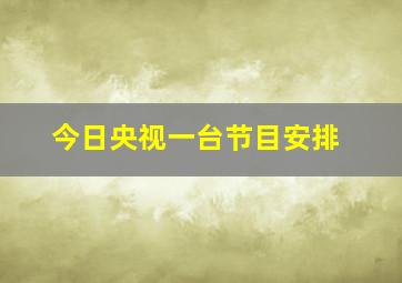 今日央视一台节目安排