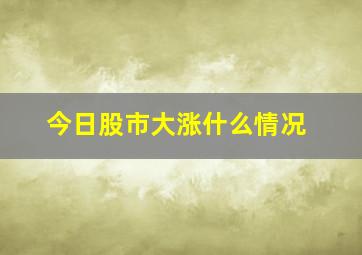 今日股市大涨什么情况