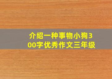 介绍一种事物小狗300字优秀作文三年级